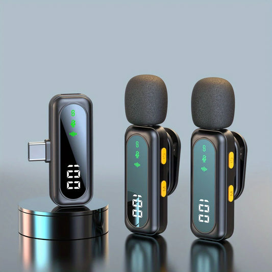 Professional Wireless Lavalier Microphone System with Intelligent Noise Cancellation Lapel Mic For Vlog&Interviews&Conferences - Main Product Image