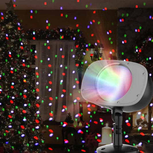 Christmas Snowfall Projection Lights Indoor Outdoor Holiday Lights Wit - Front View