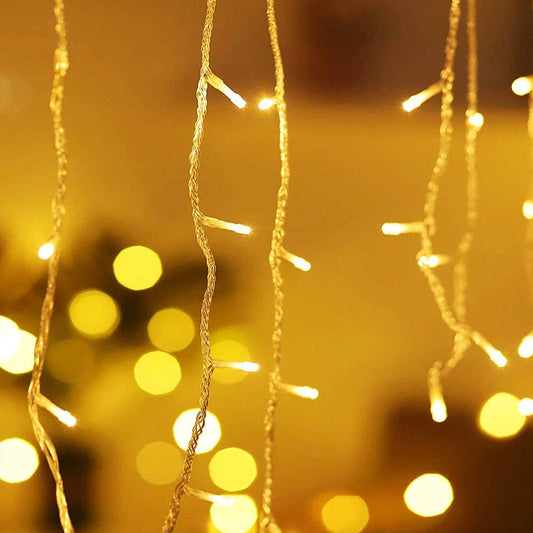 Christmas Garland LED Curtain Icicle Lights Festoon LED Light Droop Wa - Front View