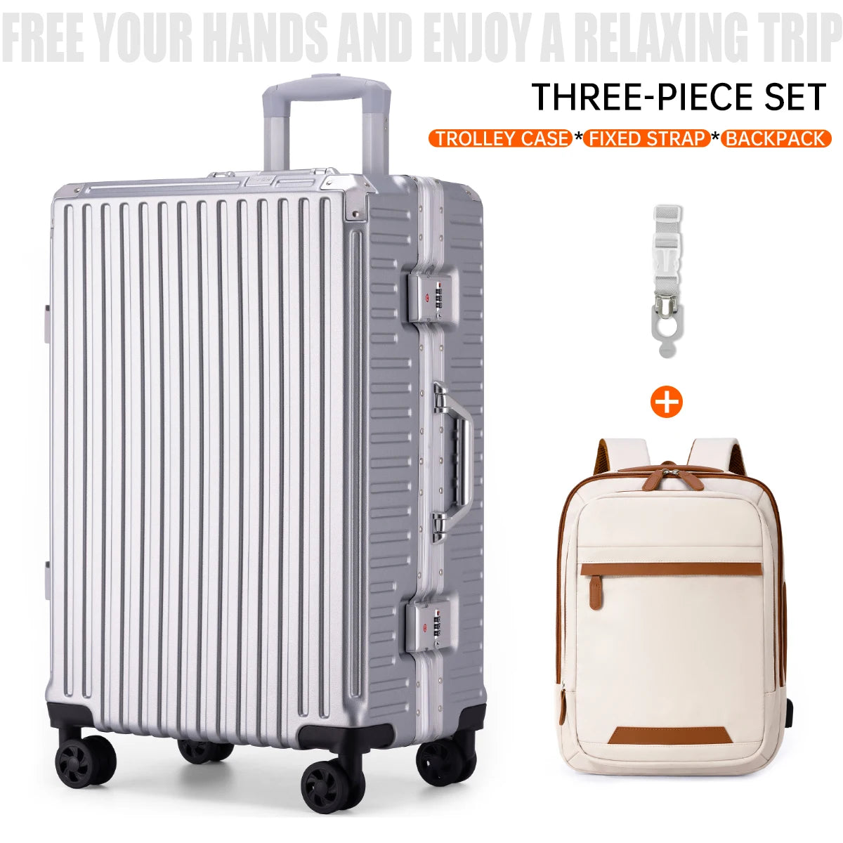 Trolley Luggage 20 24 26 28 Inch Aluminum Frame Rolling Luggage Case USB Travel Suitcase on Wheels C - Gallery image 6