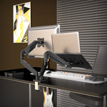 Dual Monitor Desk Mount up to 32 inches Screens Height Adjustable Monitor Stand, Heavy Duty Arm,VESA 75x75mm or 100x100mm,...