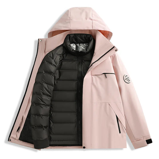 Neutral New Down Jacket 3-in-1 Adventure Thickened Warm Windbreaker Casual Travel Cold Protection Au - Product details