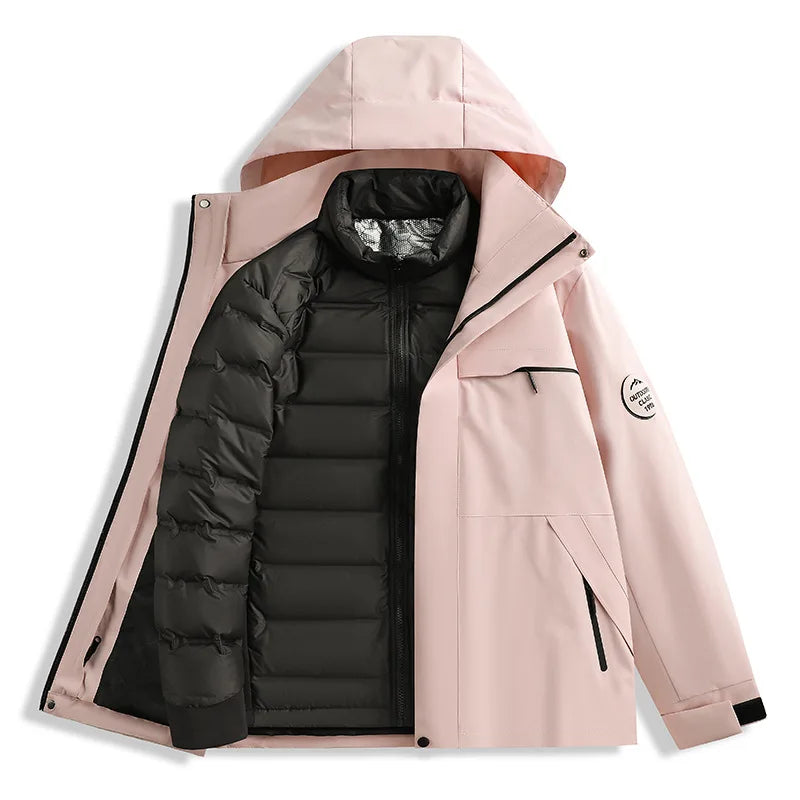 Neutral New Down Jacket 3-in-1 Adventure Thickened Warm Windbreaker Casual Travel Cold Protection Au - Product details