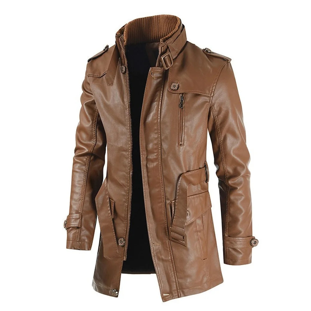 New High Quality Jacket Men's Street Windbreaker Coat Men Leather