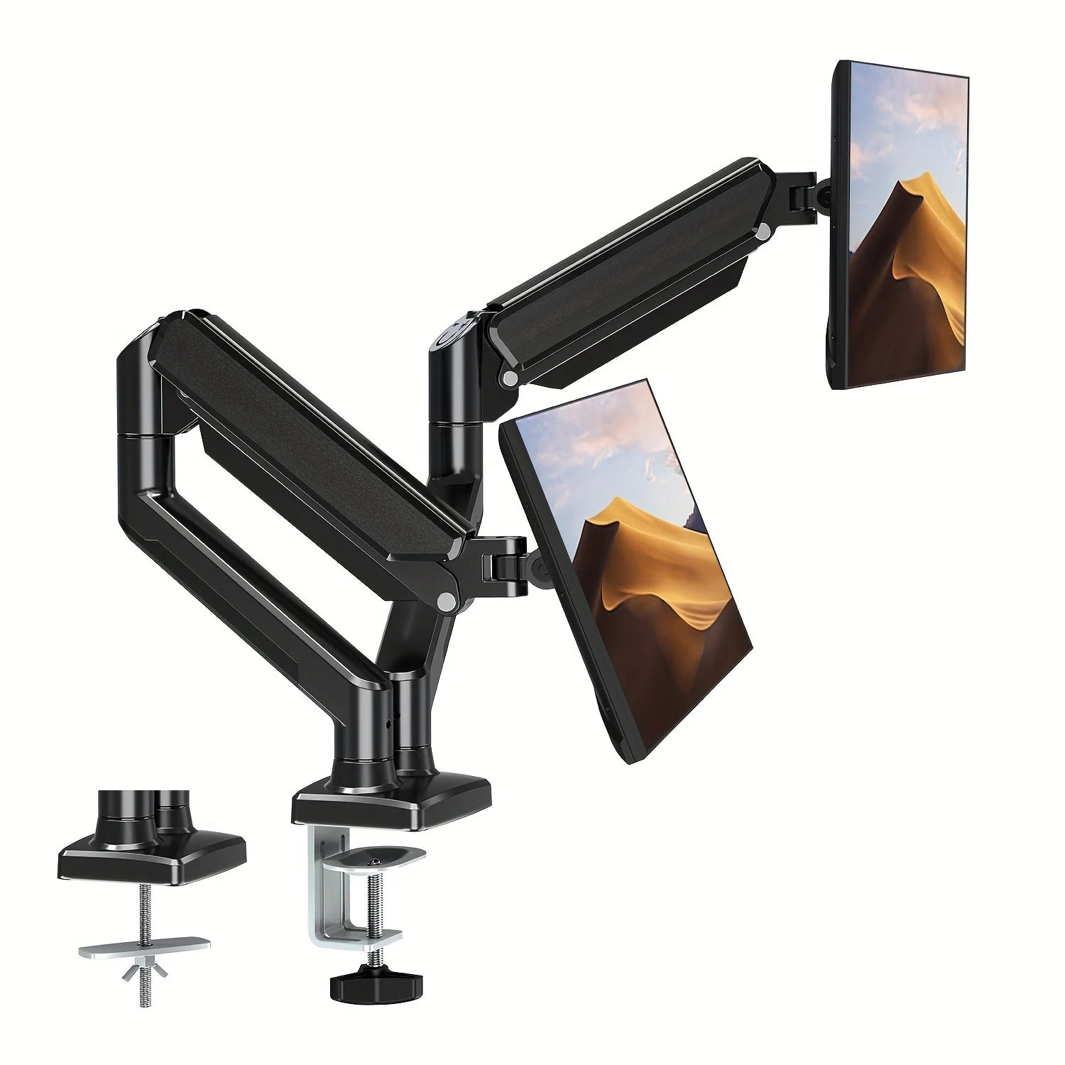 Dual Monitor Desk Mount up to 32 inches Screens Height Adjustable Monitor Stand, Heavy Duty Arm,VESA 75x75mm or 100x100mm,...