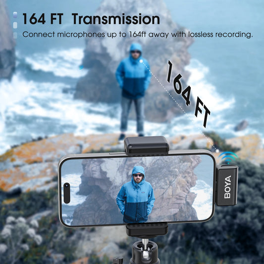 BOYA Omic D/U Wireless Lavalier Lapel Microphone for iPhone iPad