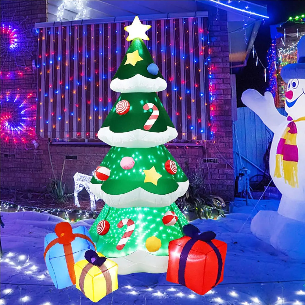2.1M/7FT Christmas Inflatable Xmas Tree With LED Lights Outdoor Orname - Back View