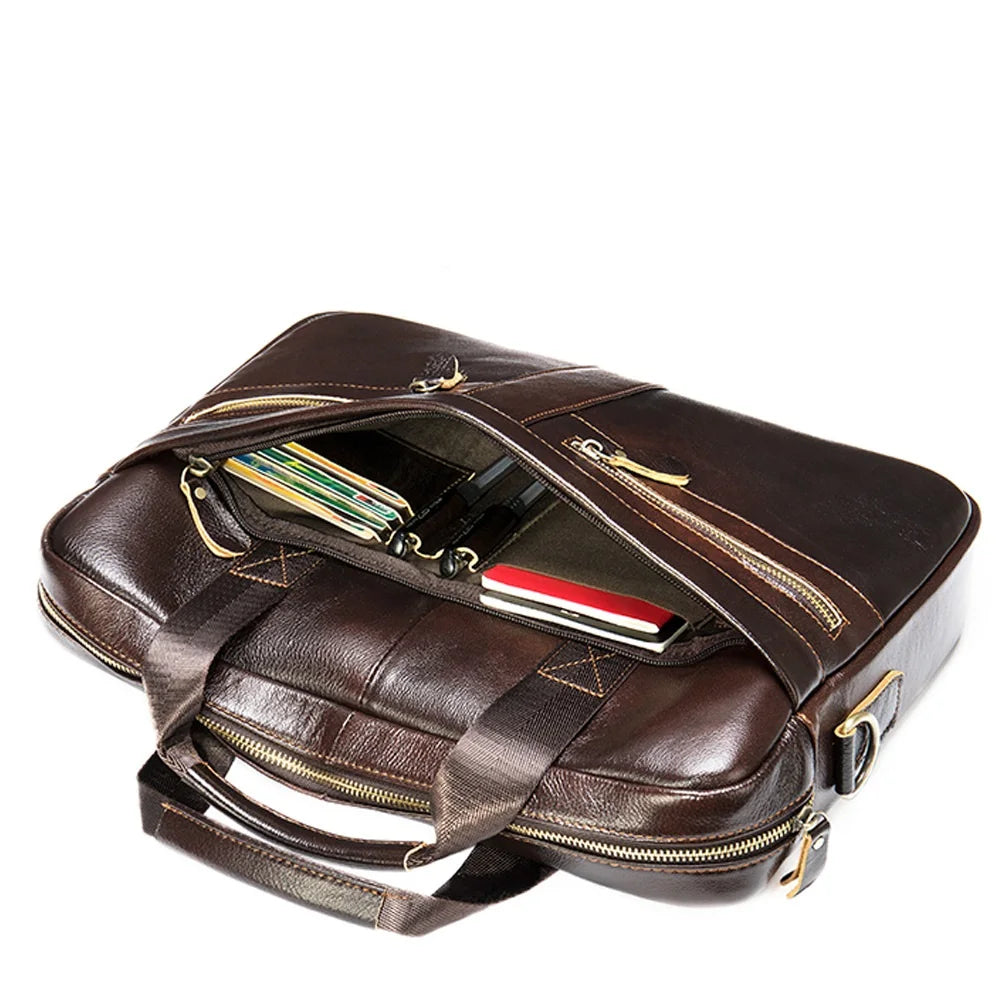 Natural Leather For Men Messenger Bags Man Briefcases Bag Business