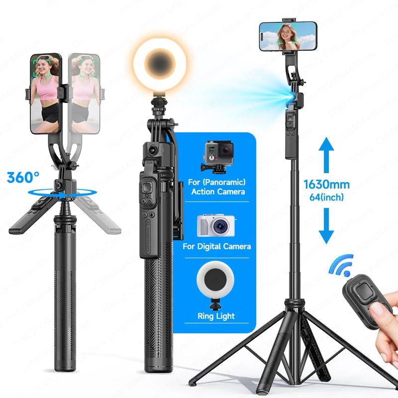 AI Tracking Gimbal - 360° Auto Rotate Selfie Stick | TOKQI - Additional View