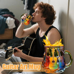 Guitar Coffee Mug - Close-up Detail of Guitar Neck Handle and Fret Markers