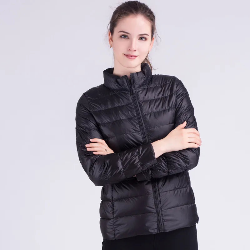 New Autumn Winter Women Ultra Light White Duck Down Jackets Candy Color Slim Short Design Warm Down  - Product details