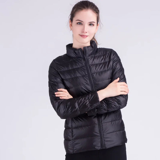 New Autumn Winter Women Ultra Light White Duck Down Jackets Candy Color Slim Short Design Warm Down  - Product details