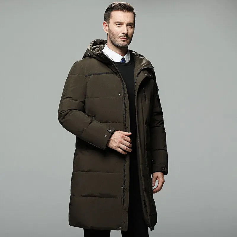 Luxury Men Down Jackets Fashion Hooded Collar Work Warm Down Filled Coat Casual Business Lightweight - Gallery image 17