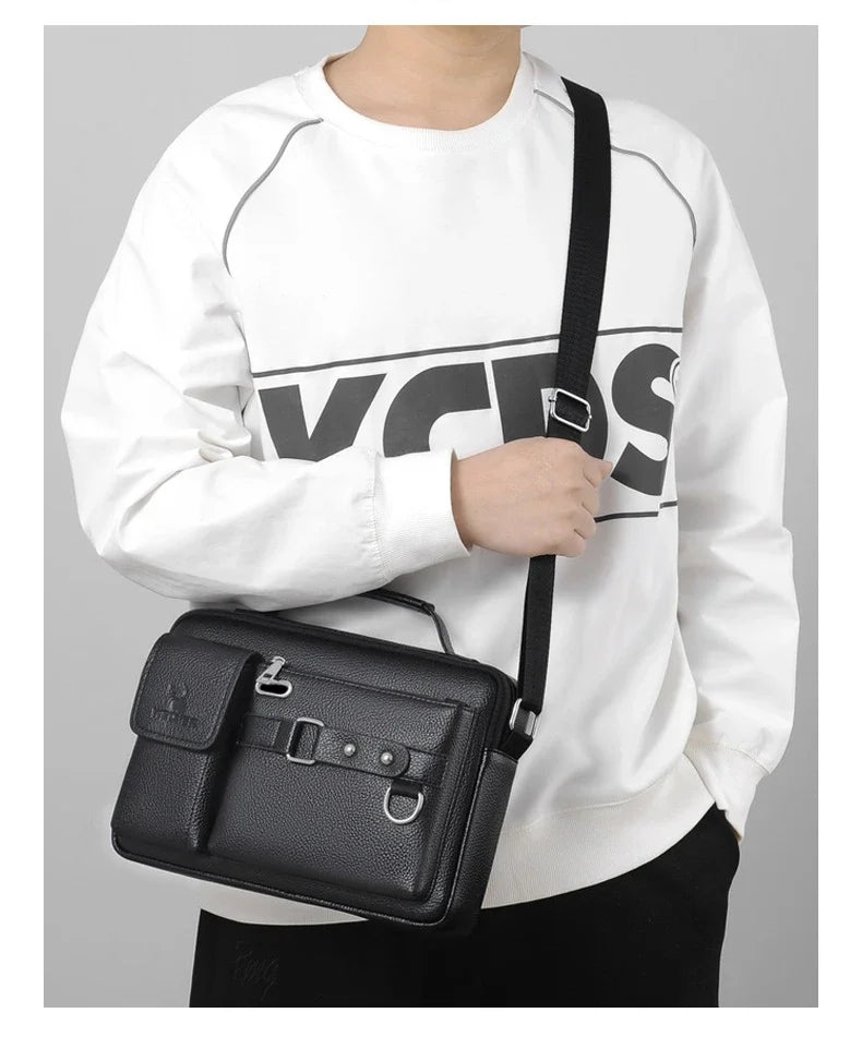 2024 New Men Shoulder Bag for 10.4" Ipad PU Leather Business