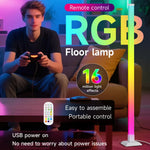 RGB Led Floor Lamp Dimmable Night Lamp Smart LED Lights Mood Corner Floor Lighti - Side View