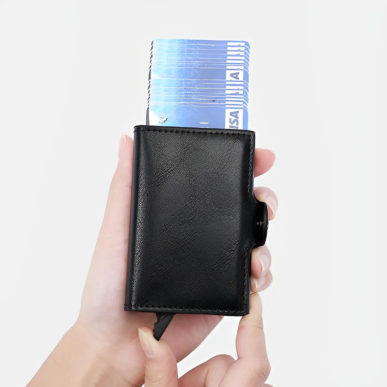 Double Layer Anti-Theft Card Case with RFID Blocking - Carbon Fiber