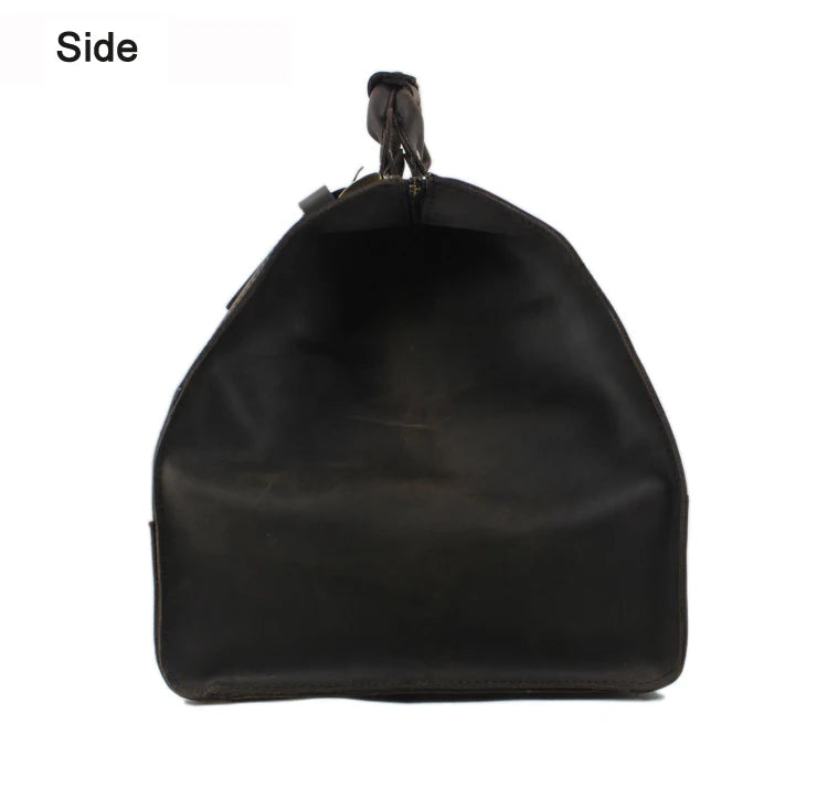 MUNUKI Vintage Crazy Horse Genuine Leather Travel bag Large Luggage