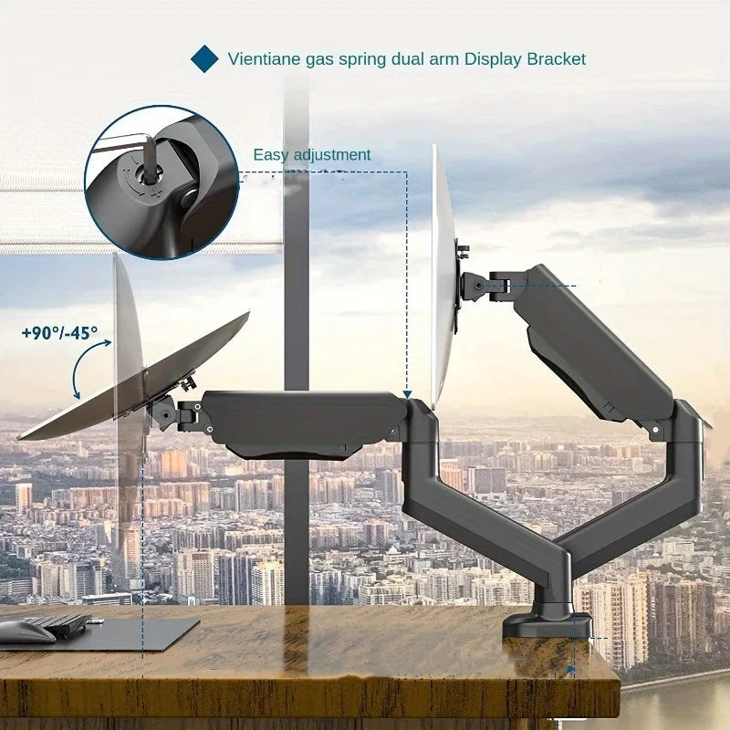 Dual Monitor Desk Mount up to 32 inches Screens Height Adjustable Monitor Stand, Heavy Duty Arm,VESA 75x75mm or 100x100mm,...