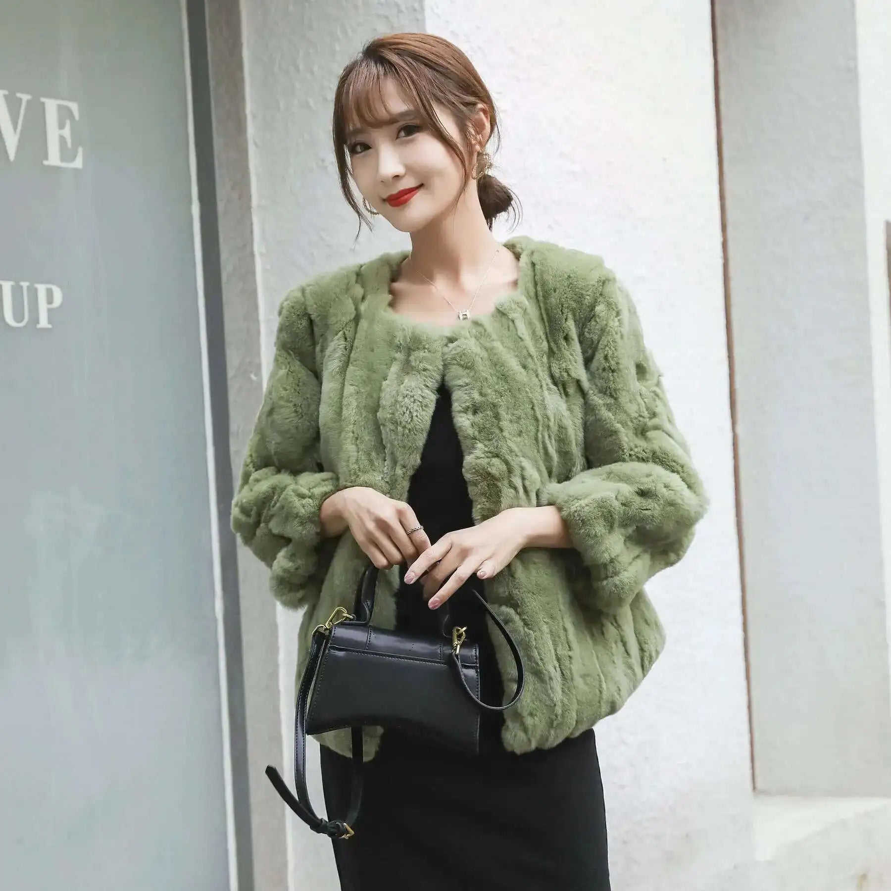 Real Rabbit Fur Coat Women Winter Jacket Short Loose Size Thick Warm Fluffy Coat - View 46
