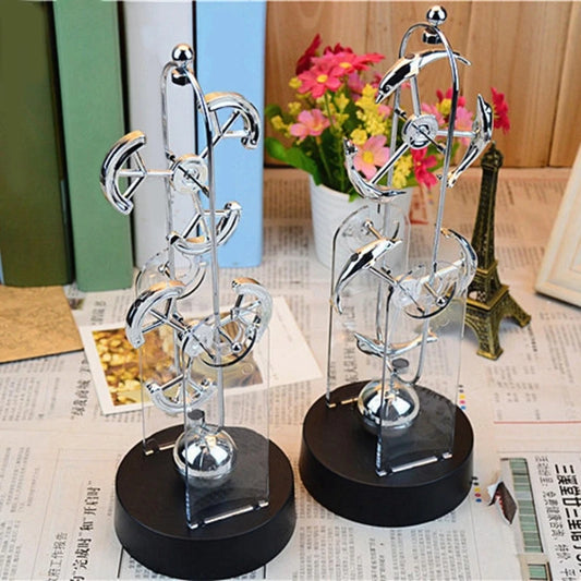 Metal and Plastic Double-Swinging Chaotic Desk Sculpture Electric