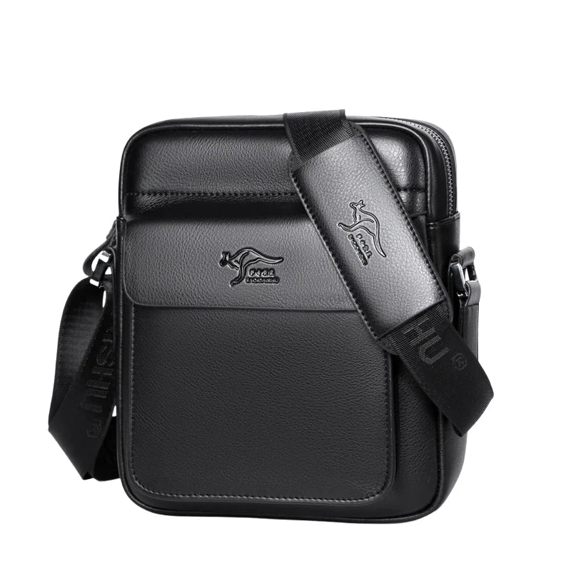 PU Leather Crossbody Bag for Men - Square Sling Shoulder Bag with