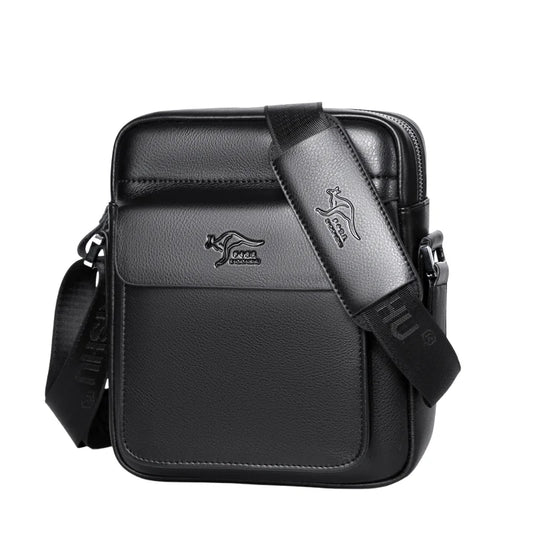 PU Leather Crossbody Bag for Men - Square Sling Shoulder Bag with