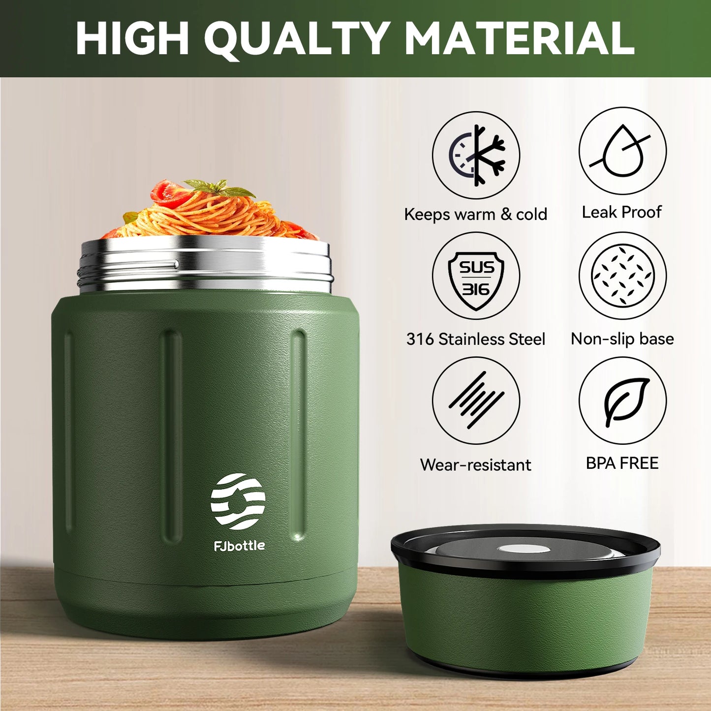 FEIJIAN 500ml Food Thermos, 316 Stainless Steel Vacuum Insulated