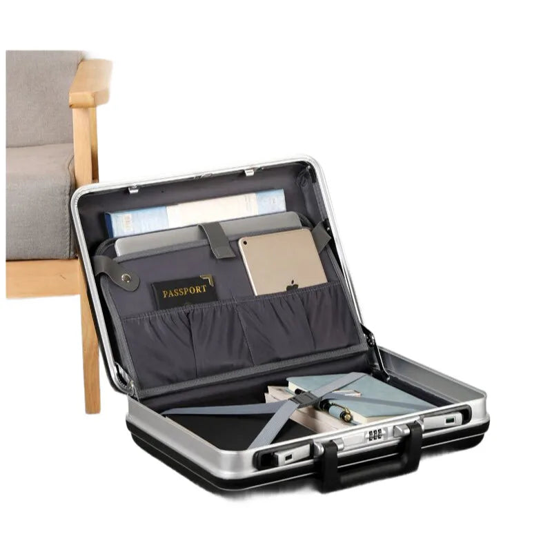 Aluminum Frame Hard Shell Business Laptop Briefcase - Usage Context Display