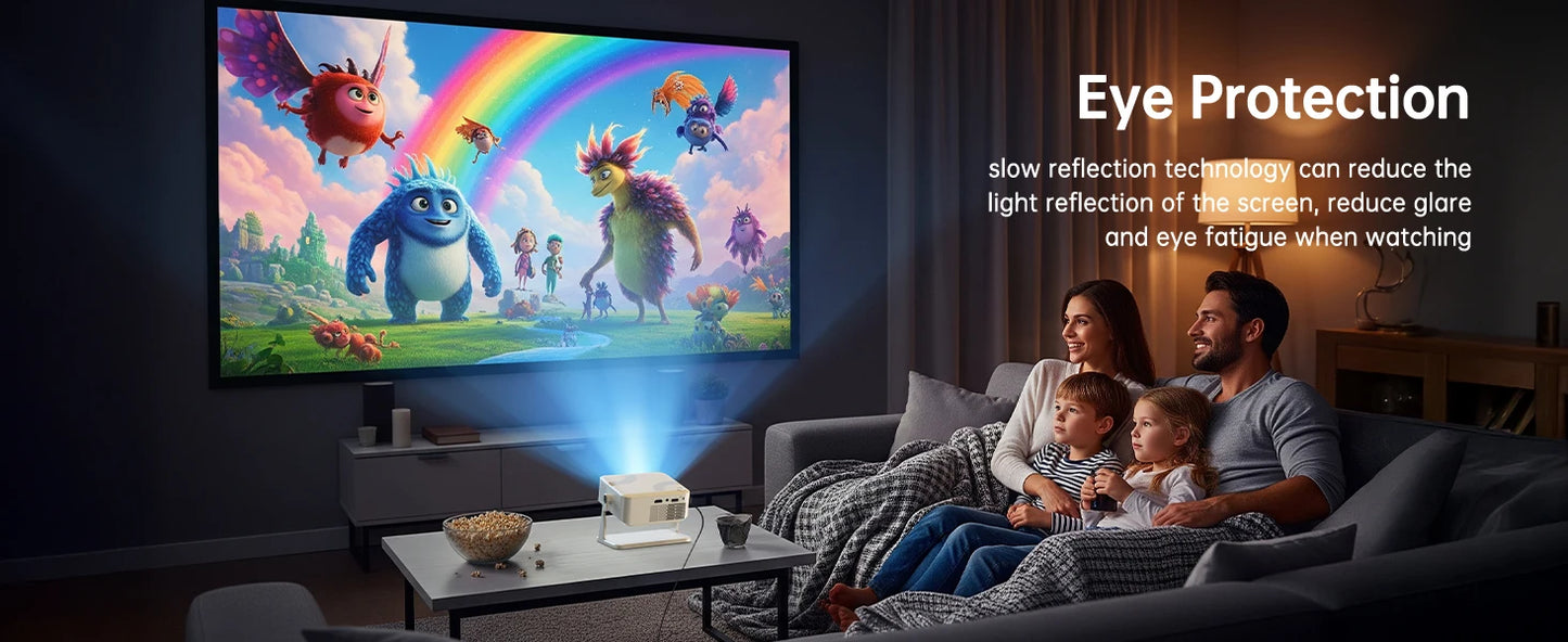 Portable 650ANSI Projector Native 1080P Android 11 Auto Focus & Keystone 4K 360° Rotate Wifi6 BT5.2 Airmouse Home Theater - Product Image 14