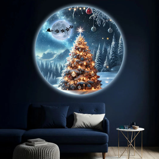 Christmas tree LED projection light, 360° rotatable and adjustable, su - Front View