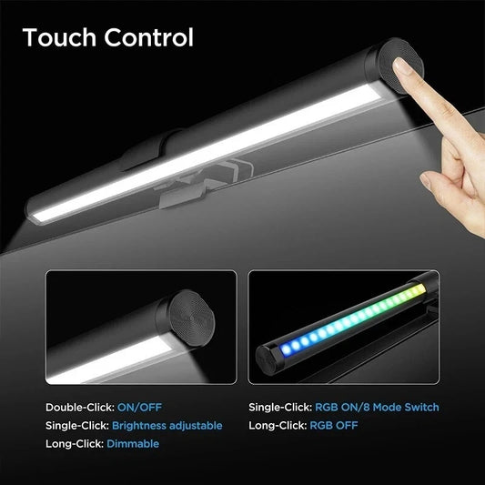 RGB LED Monitor Light Bar Stepless Dimmable Eye Protection Screen Hanging Lamp f - Side View