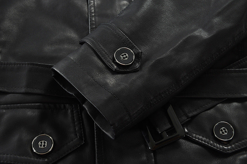 New High Quality Jacket Men's Street Windbreaker Coat Men Leather