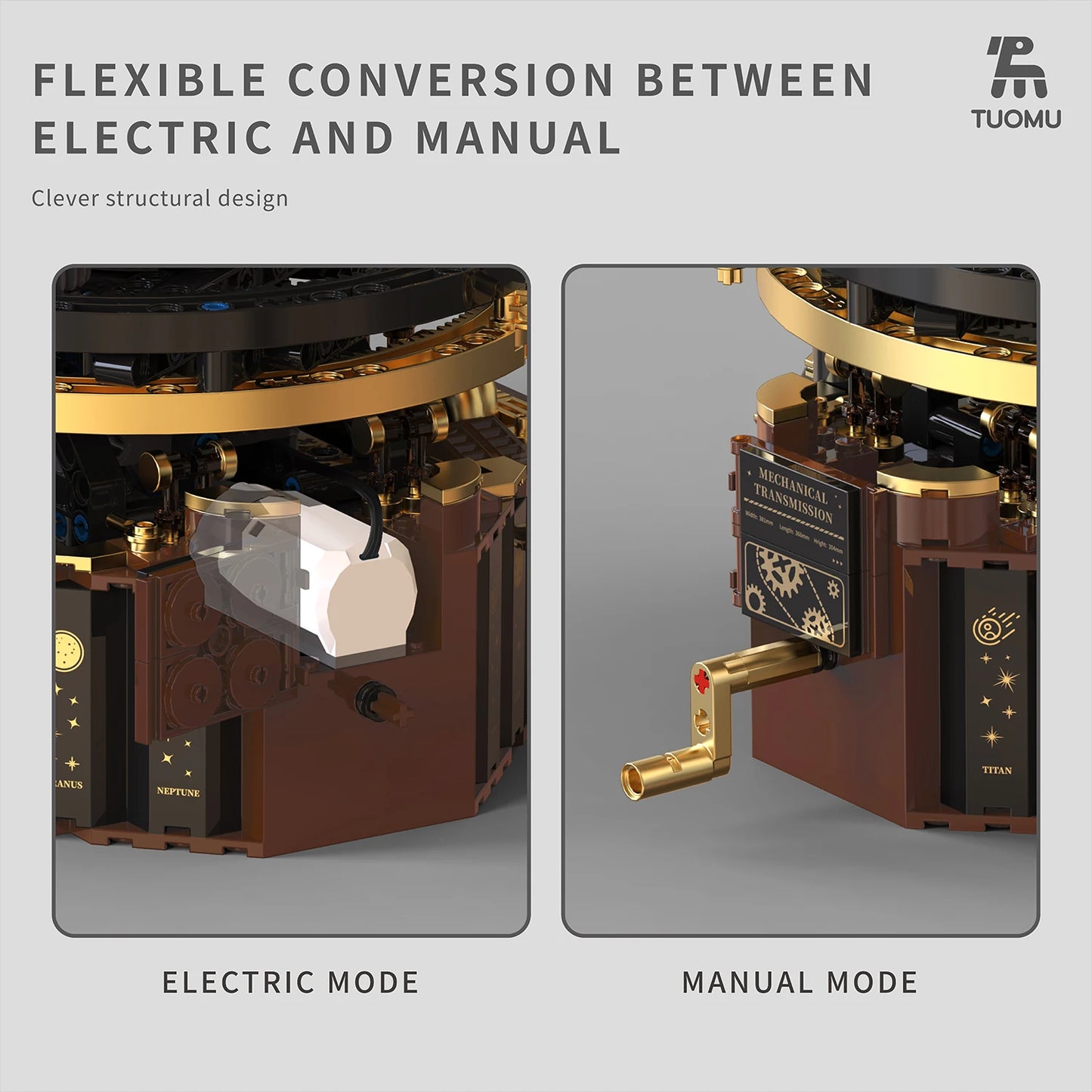 STEM Electric Rotating Universe Electric Solar System Light Building Blocks Sun Earth Model Space Science Education DIY Kid Toy - Usage Context Display