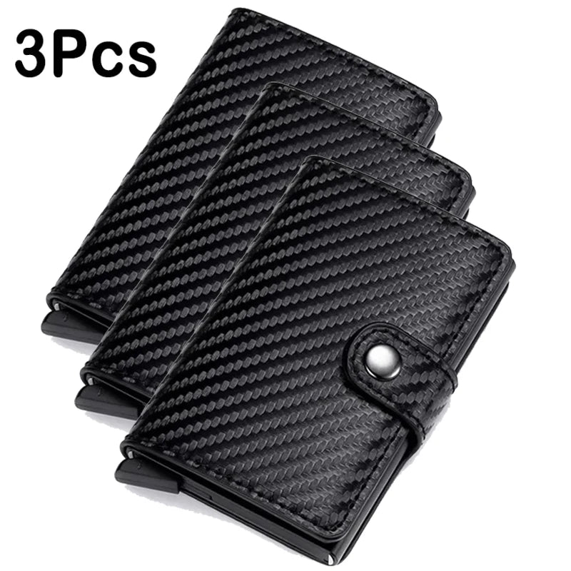 Rfid Aluminum Men Wallet Card Holder Purse Carbon Fiber Men Business