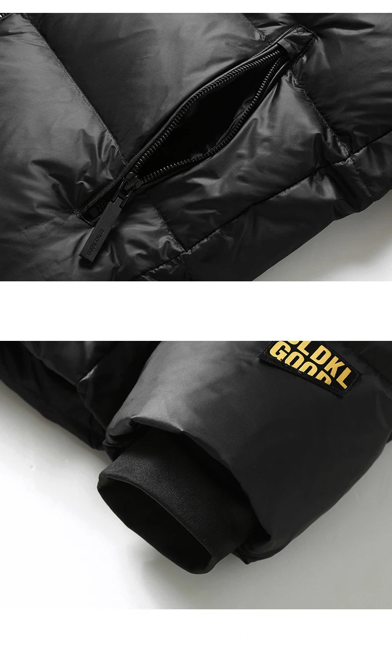 2024 Winter Goose Down Coat Men's Luxury Glossy Black Gold Long Down Jacket Women's Fashion Waterpro - Gallery image 11