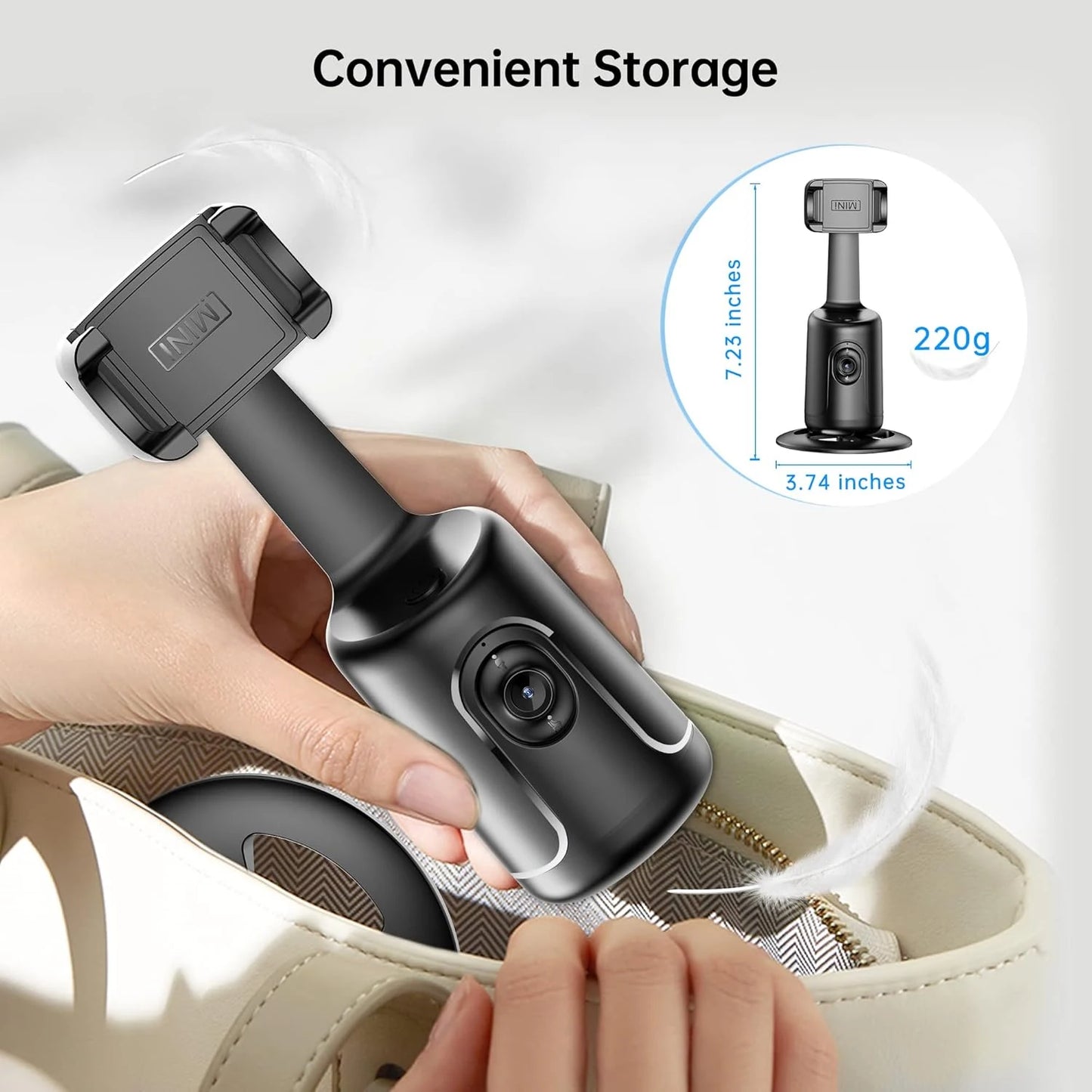 AI Auto Tracking Phone Holder - 360° Smart Selfie Tripod - View 10