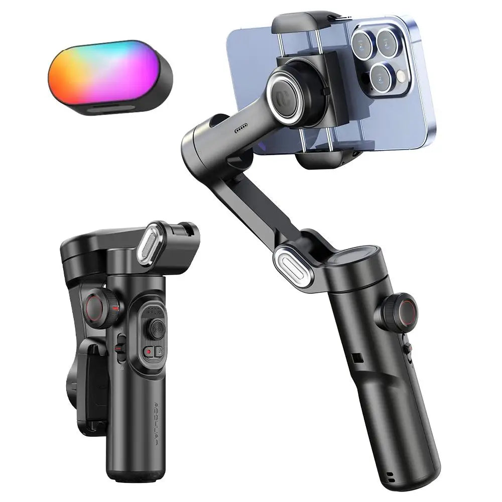AOCHUAN 3-Axis Handheld Gimbal Stabilizer for Smartphone with Fill Lig - Main View