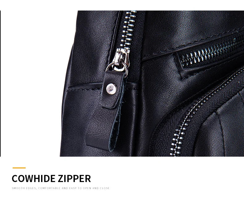 BULLCAPTAIN Bag Genuine Leather Chest Bag Men's Fashion Style Casual