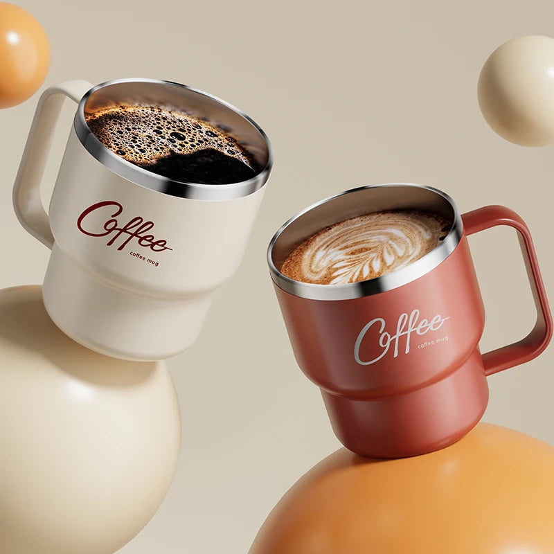 Stainless Steel Coffee Mug - Double Wall Insulated 304 - Usage Example