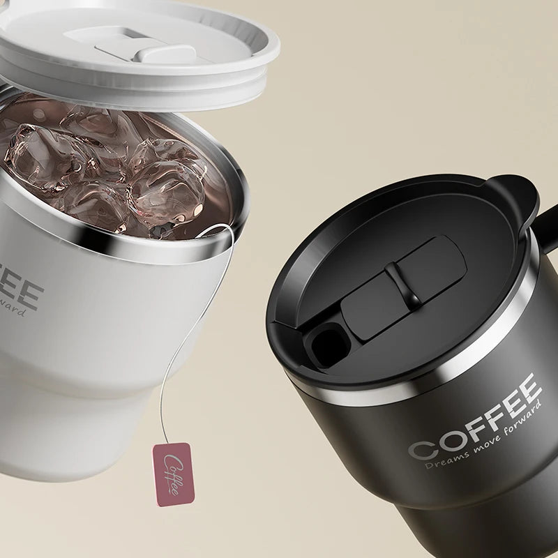 Stainless Steel Coffee Mug - Double Wall Insulated 304 - Close-up View