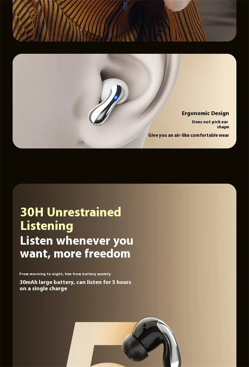 YAMAHA New Wireless Bluetooth Earphones Digital Display Call