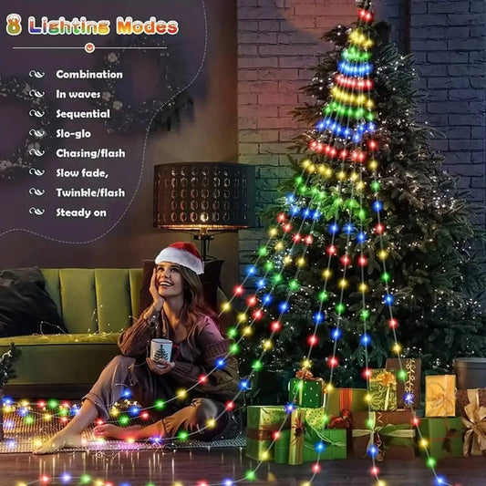 Christmas Tree Decorative Light Strip RGB Starry Light String 180LED D - Front View