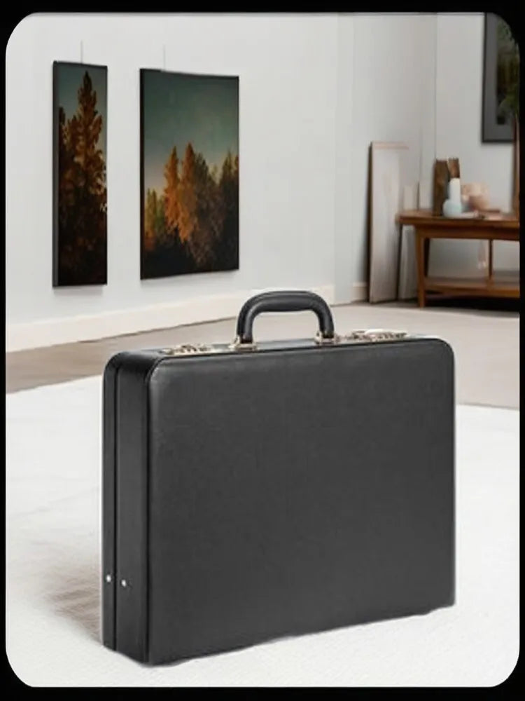 Professional PU Leather Business Briefcase Multifunctional Laptop Bag with Multiple Compartments, Do - Additional view