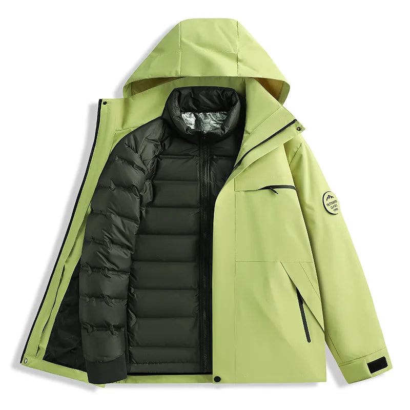 Neutral New Down Jacket 3-in-1 Adventure Thickened Warm Windbreaker Casual Travel Cold Protection Au - Gallery image 9