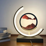 Moving Sand Art Picture In Motion, 3D Sand Lamp Round Sand Picture Lamp 3 Colors - Side View