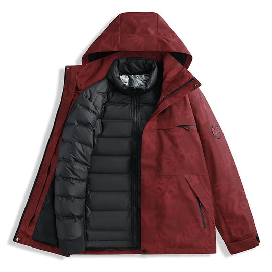 Neutral New Down Jacket 3-in-1 Adventure Thickened Warm Windbreaker Casual Travel Cold Protection Au