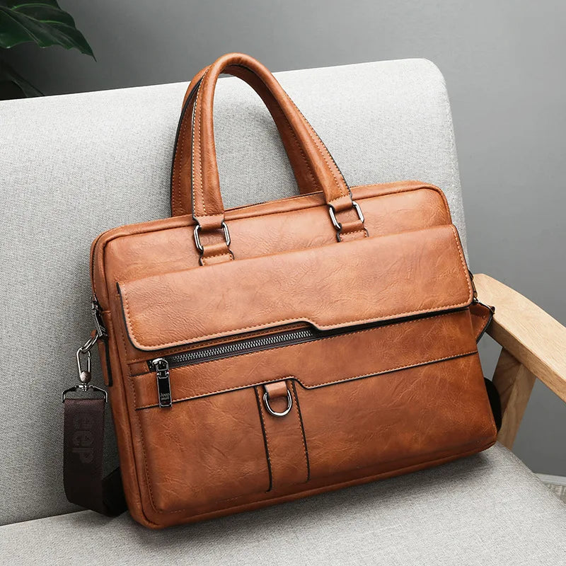 Luxury Brand Business Briefcase Men Leather Handbag For Man