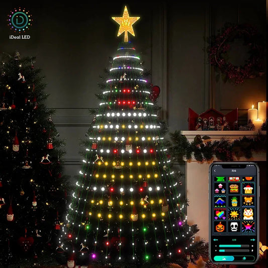 Smart Christmas Tree Lights App DIY Text Pictures Music Rhythm LED RGB String Li - Main View