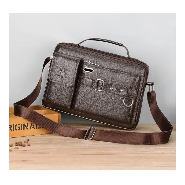 2024 New Men Shoulder Bag for 10.4" Ipad PU Leather Business