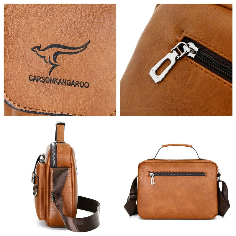 Fashion Men's Shoulder Bag PU Leather Handbag Business Briefcase